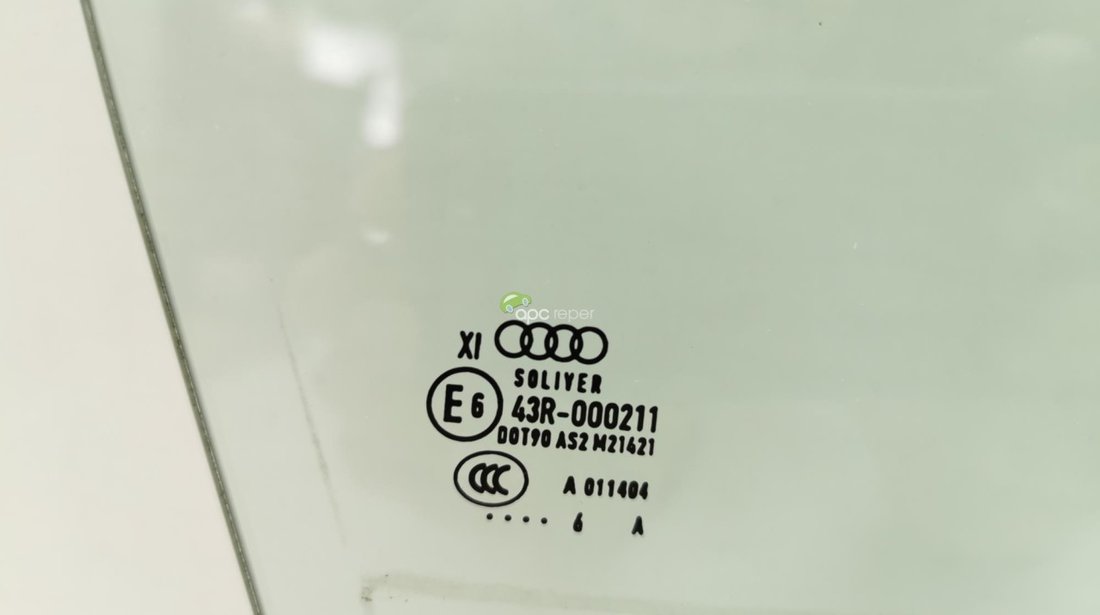 Geam Dublu usa dreapta fata Original Audi A8 4H (2011 - 2017) - Cod: 4H0845022E