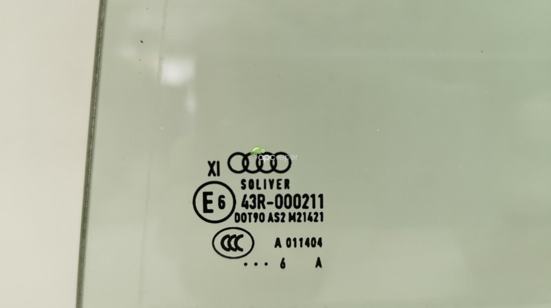 Geam Dublu usa stanga spate Original Audi A8 4H Long (2011 - 2017) - Cod: 4H4845025D