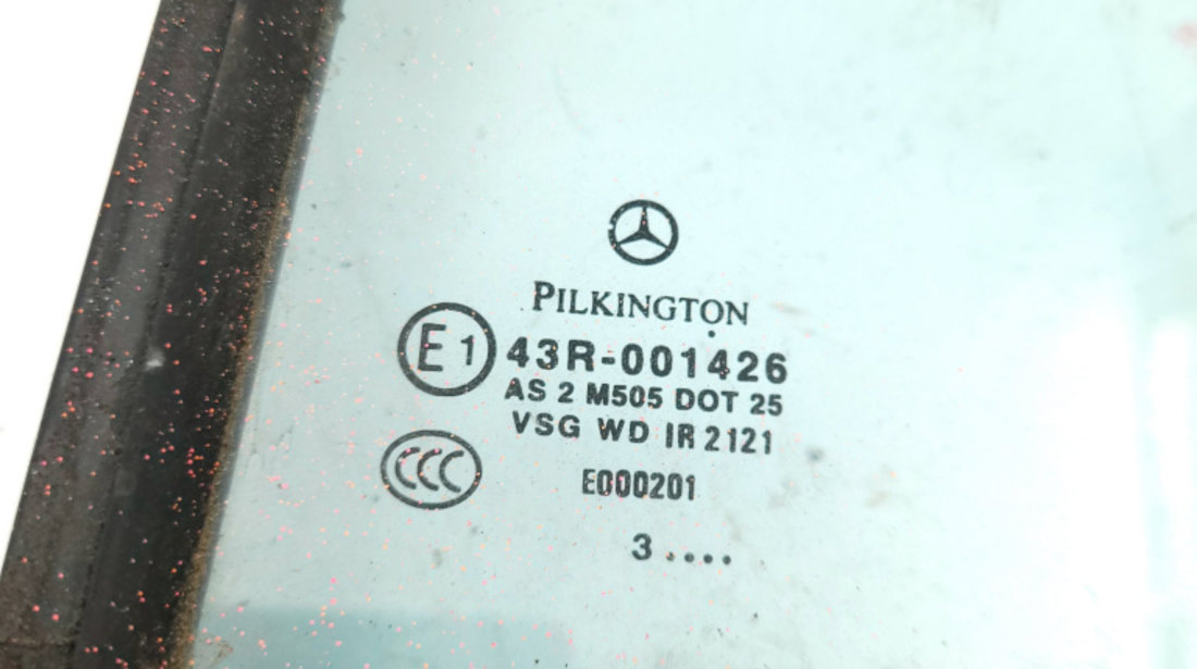 Geam Fix Dreapta,fata Mercedes-Benz S-CLASS (W220) 1998 - 2005 AS2M505DOT25, E143R001426, AS 2 M505 DOT 25, E1 43R 001426, E000201