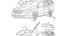 Geam fix dreapta spate Skoda Superb 2 (3T) Berlina...