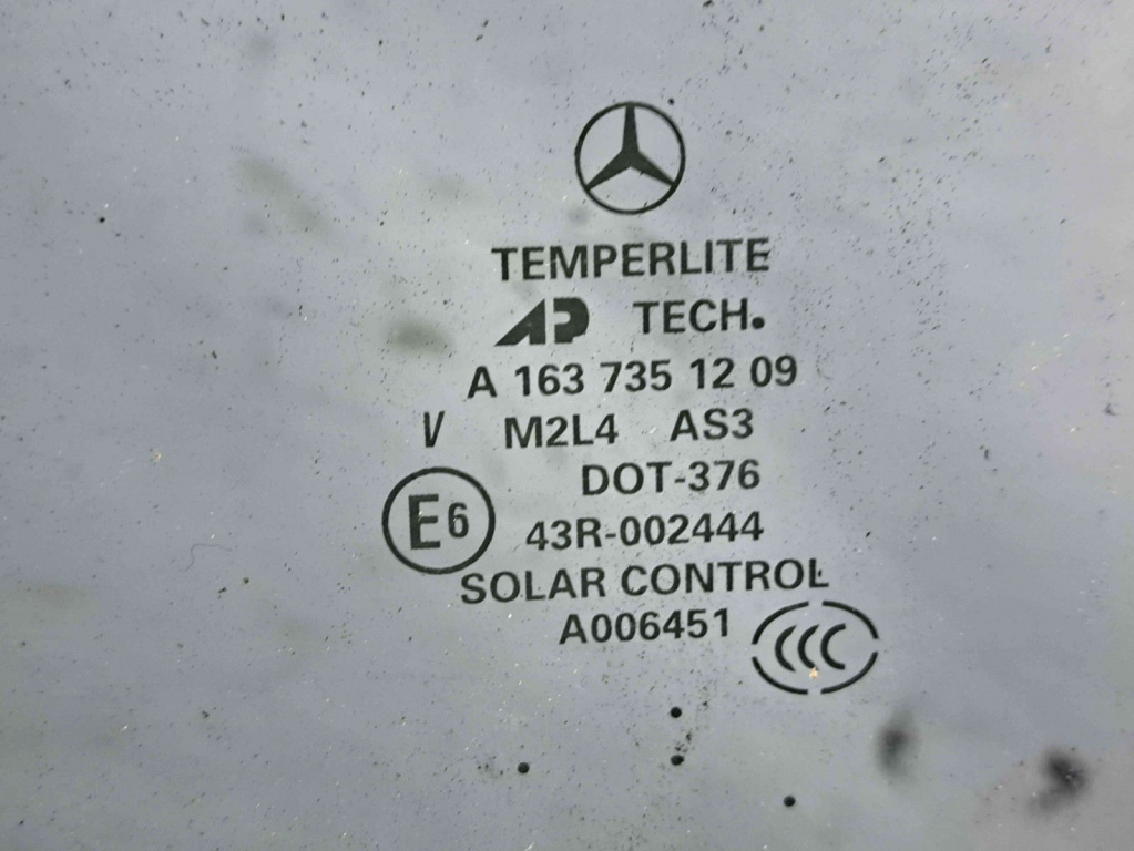 Geam fix usa dreapta spate Mercedes Clasa ML (W163) [Fabr 1998-2005] OEM