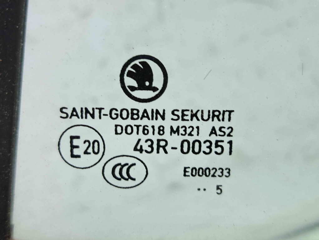 Geam fix usa stanga spate Skoda Fabia 3 (NJ3) [Fabr 2014-2022] OEM