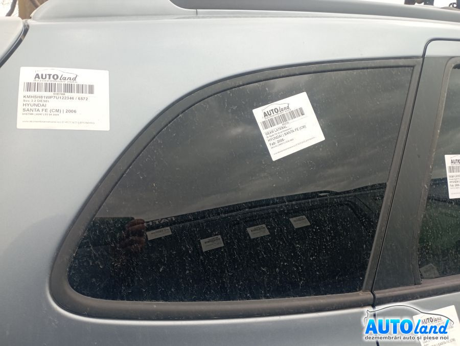 Geam Lateral Dreapta Spate Fix de pe Caroserie Hyundai SANTA FE CM 2006