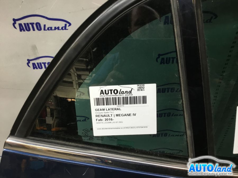 Geam Lateral Dreapta Spate Fix Renault MEGANE IV 2016