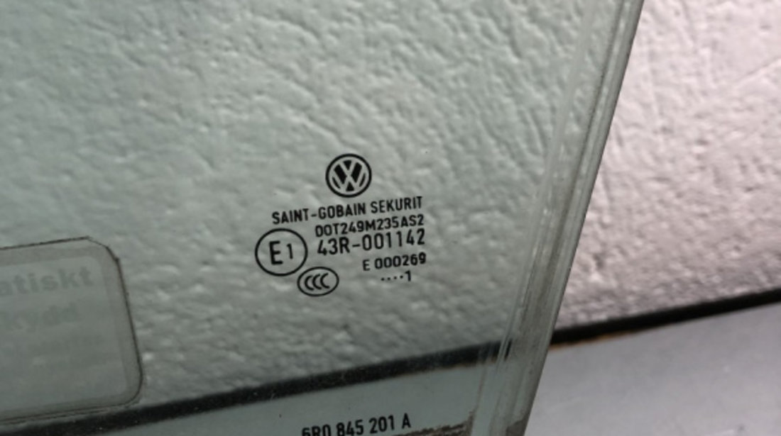 Geam stanga fata Volkswagen Polo 5-door 1.6 TDI DSG 7 Trepte, 90cp sedan 2011 (cod intern: 79173)