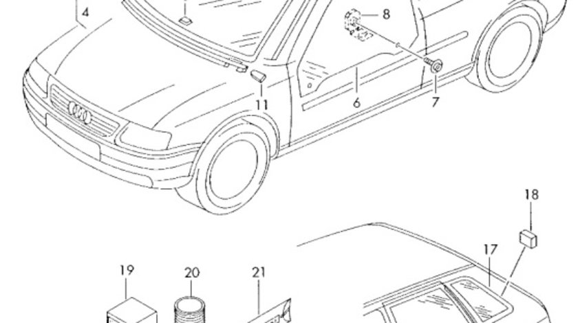 Geam stanga spate AUDI A3 (8L1) [ 1996 - 2006 ] 1.6 (AVU, BFQ) 75KW|102HP VAG OEM 8L4845205