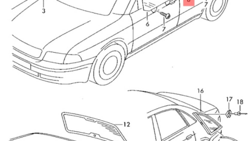 Geam stanga spate Audi A4 B6 (8E2) Sedan 2003 1.9 TDI