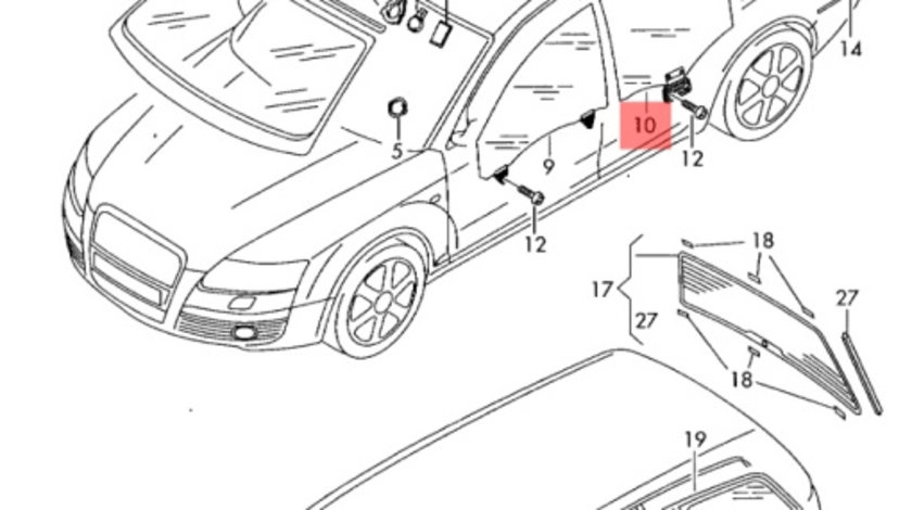 Geam stanga spate Audi A6 C6 (4F2) Sedan 2006 2.7 TDI OEM 4F5845205