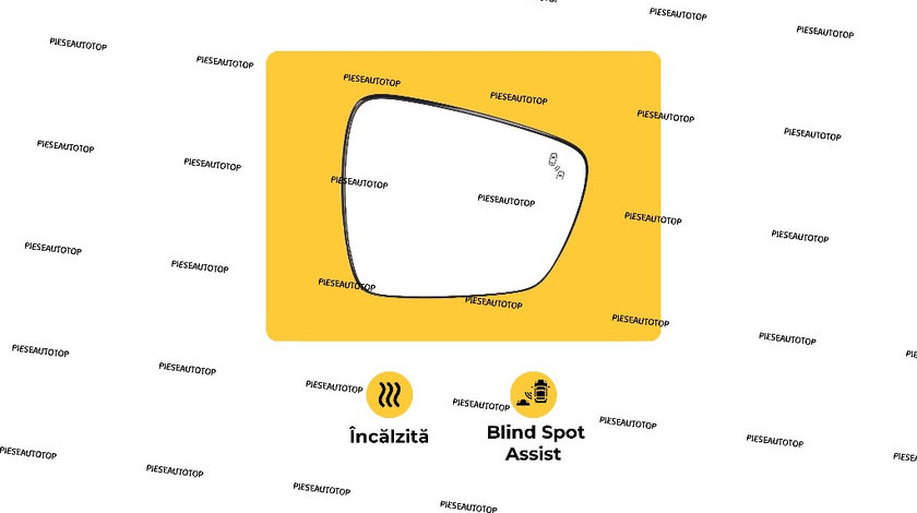 Geam Sticla oglinda incalzita dreapta Renault Kadjar 2015-2019 NOUA 963656442R (ASISTENTA UNGHI MORT)