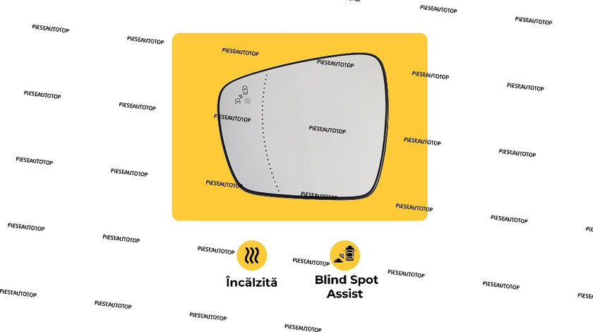 Geam Sticla oglinda incalzita stanga Renault Kadjar 2015-2019 NOUA 963669335R (ASISTENTA UNGHI MORT)