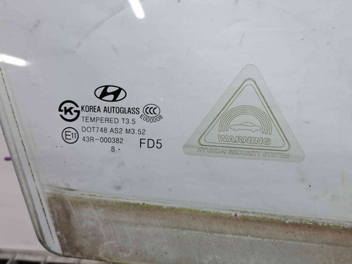 Geam usa dreapta fata Hyundai i30 (FD) [Fabr 2007-2012] OEM