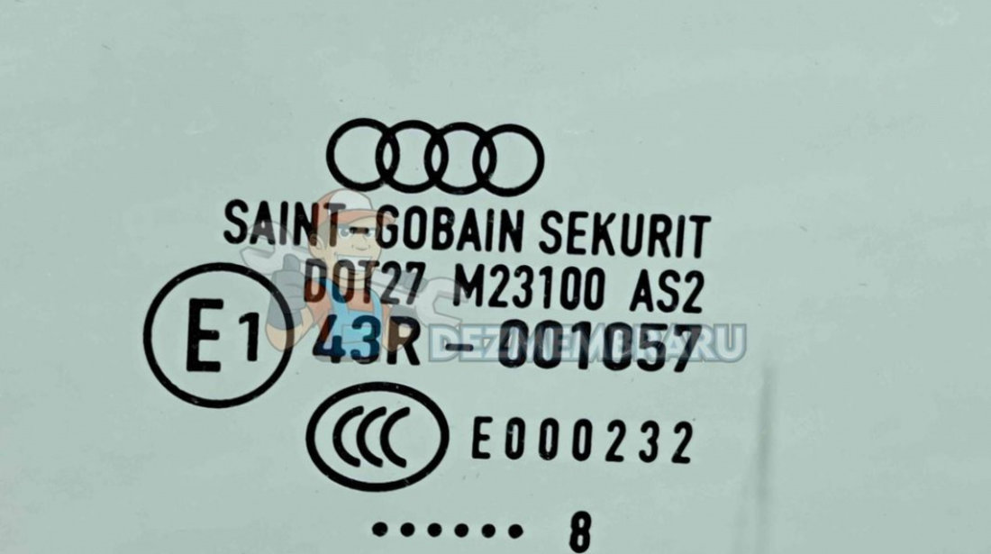 Geam usa dreapta spate Audi A3 Sportback (8PA) [Fabr 2004-2013] OEM