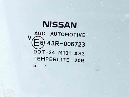 Geam usa dreapta spate Nissan Juke [Fabr 2010-2014] Facelift OEM