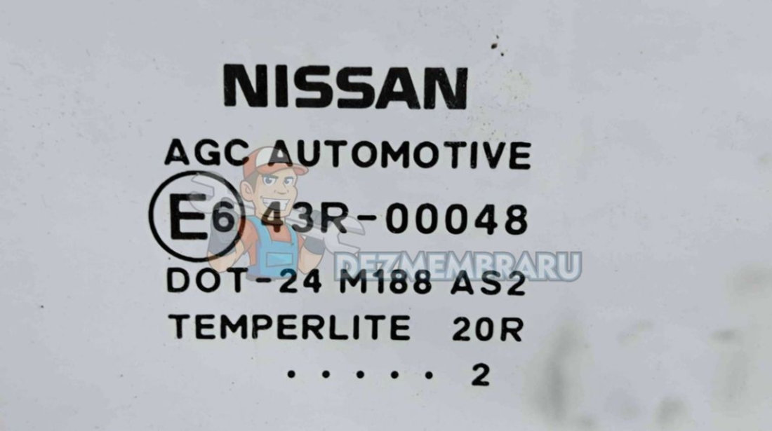 Geam usa dreapta spate Nissan Qashqai Facelift (2) [Fabr 2009-2013] OEM