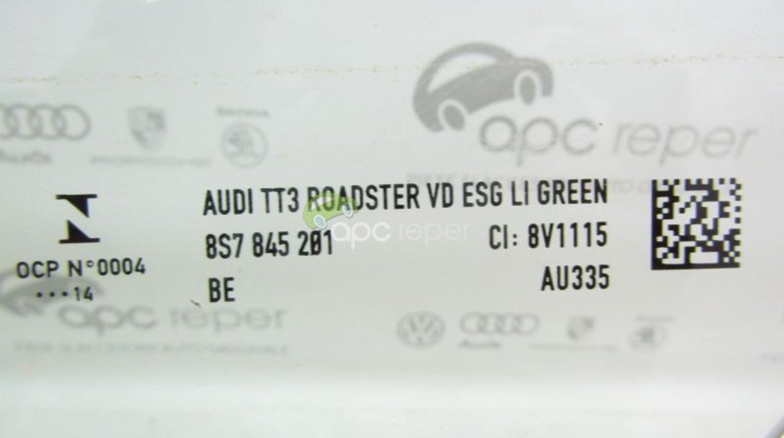 Geam usa stanga Audi TT 8S Cabrio (2015 - 2020)