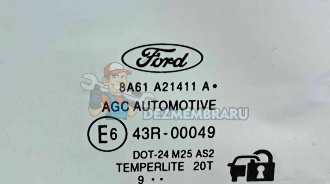 Geam usa stanga fata Ford Fiesta 5 [Fabr 2001-2010] OEM
