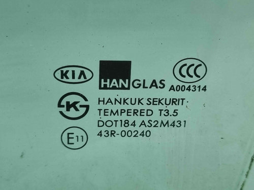 Geam usa stanga fata Kia Sorento 1 [Fabr 2002-2009] OEM