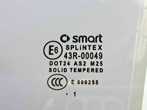 Geam usa stanga fata SMART Fortwo Coupe (W451) [Fabr 2006-2014] OEM
