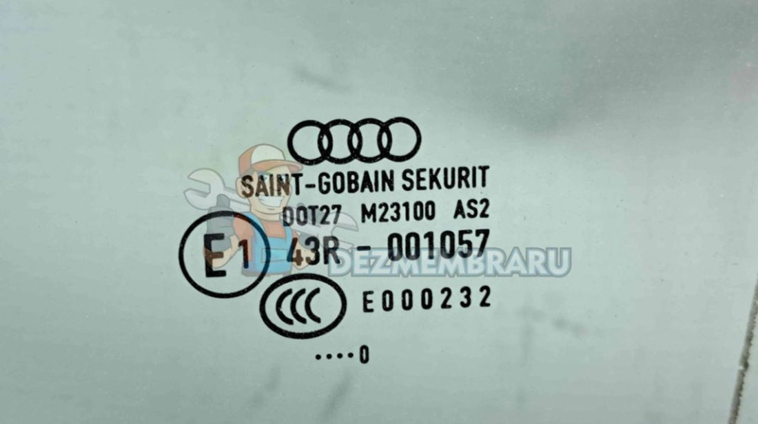 Geam usa stanga spate Audi A3 Sportback (8PA) [Fabr 2004-2013] OEM