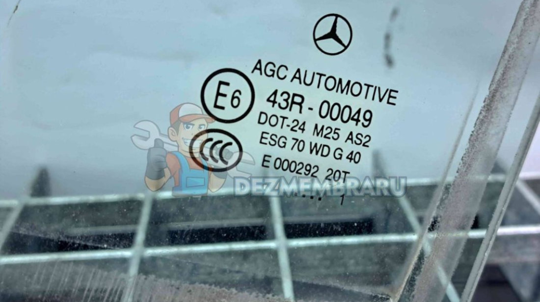 Geam usa stanga spate Mercedes Clasa C (W204) [Fabr 2007-2014] OEM