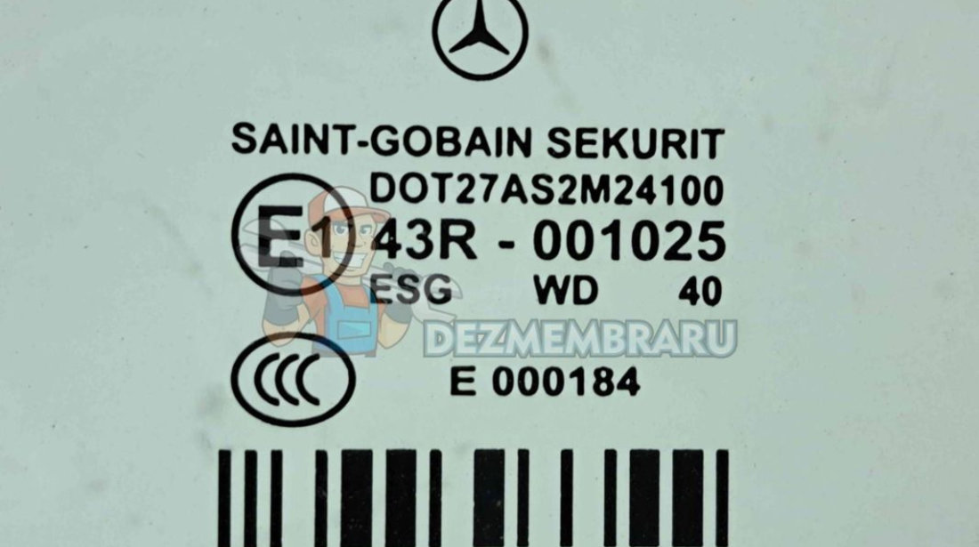 Geam usa stanga spate Mercedes Clasa E (W212) [Fabr 2009-2016] OEM