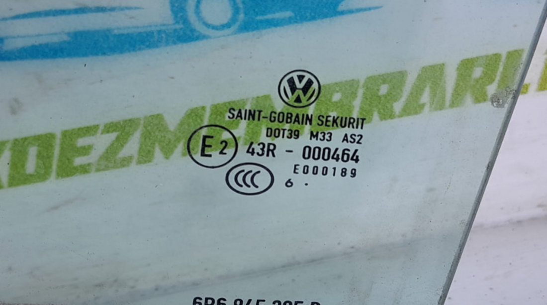 Geam usa stanga spate Volkswagen VW Polo 5 6R [2009 - 2015]