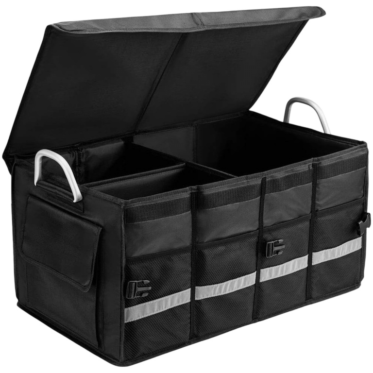 Geanta Organizator Pliabil Pentru Portbagaj Cu Capac, Mânere Din Aluminiu Si Bandă Reflectorizantă 57 x 33.5 x 29cm RAZ455