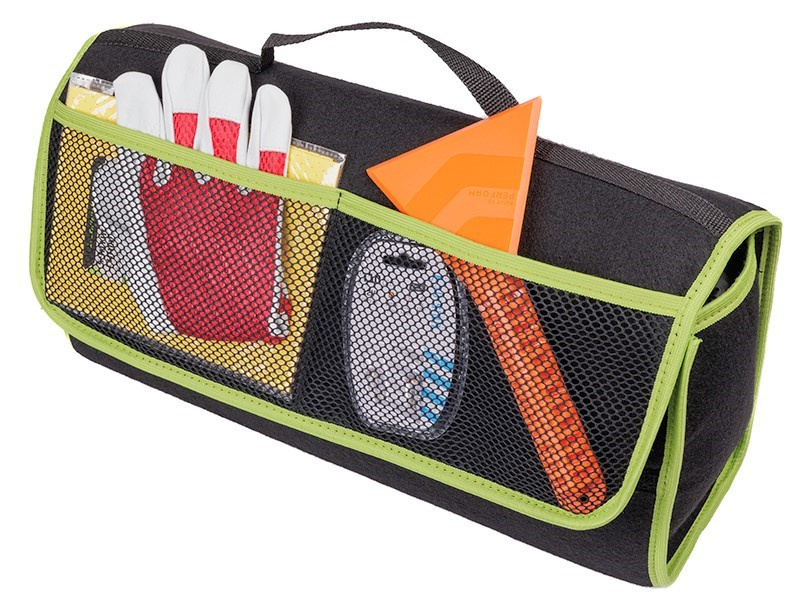 Geanta Organizator Portbagaj 47 x 17 x 30 cm Negru / Verde Carmotion 63419