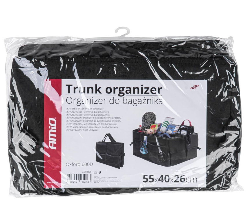 Geanta Organizator Portbagaj 55 x 38 x 26 cm Negru Amio 03276