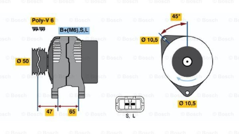 Generator / Alternator (0123115010 BOSCH) NISSAN