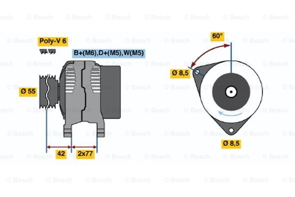Generator / Alternator (0123310053 BOSCH) FORD