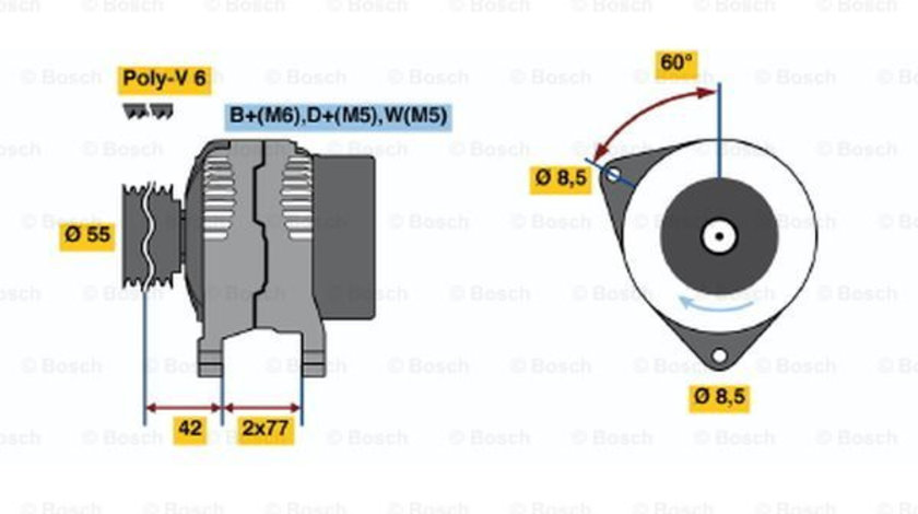 Generator / Alternator (0123310053 BOSCH) FORD