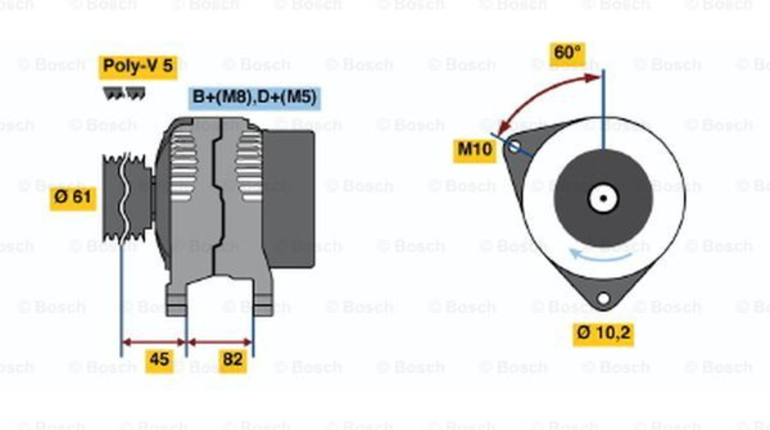Generator / Alternator (0123320016 BOSCH) AUDI