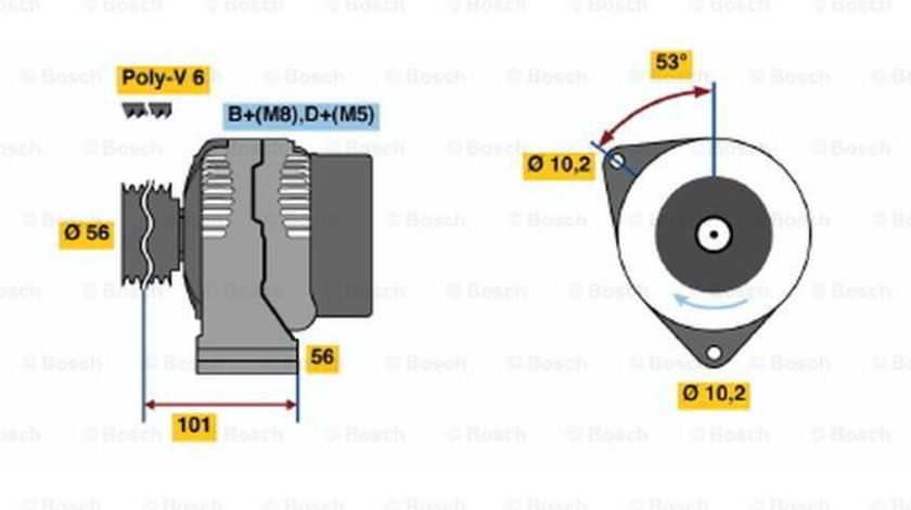 Generator / Alternator (0123320035 BOSCH) MERCEDES-BENZ