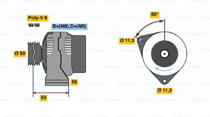 Generator / Alternator (0123505017 BOSCH) SAAB