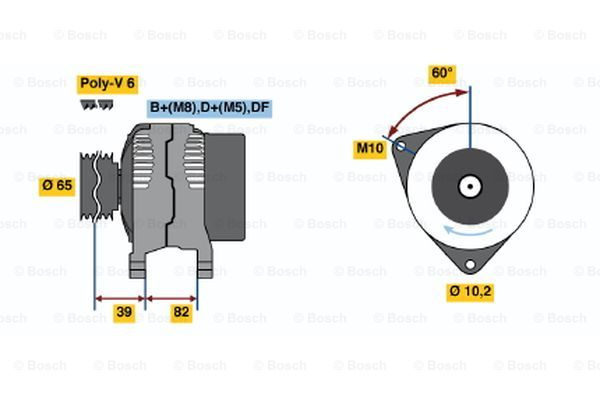 Generator / Alternator (0123515012 BOSCH) AUDI