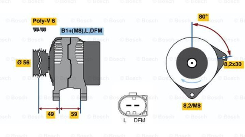 Generator / Alternator (0124325016 BOSCH) AUDI,SKODA