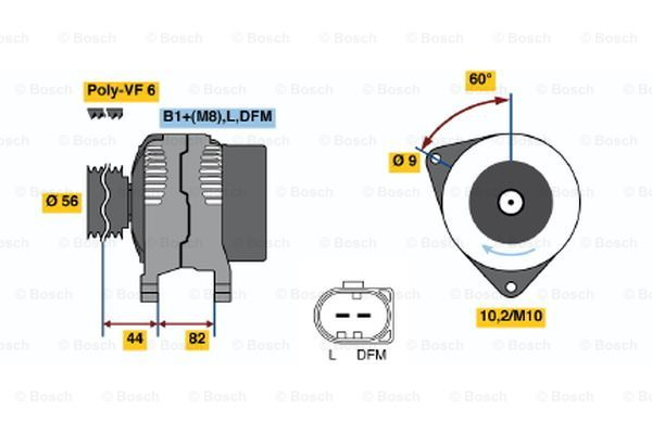 Generator / Alternator (0124325020 BOSCH) VW