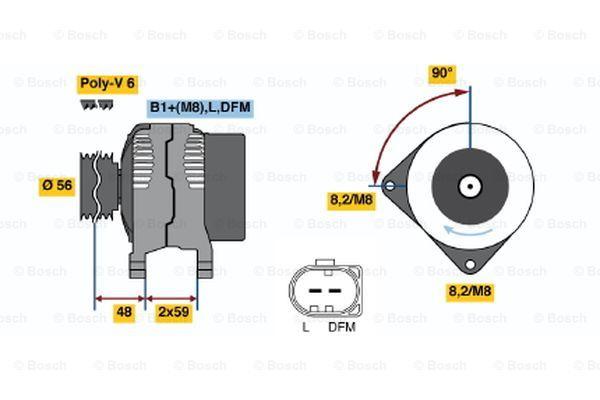 Generator / Alternator (0124325050 BOSCH) VW