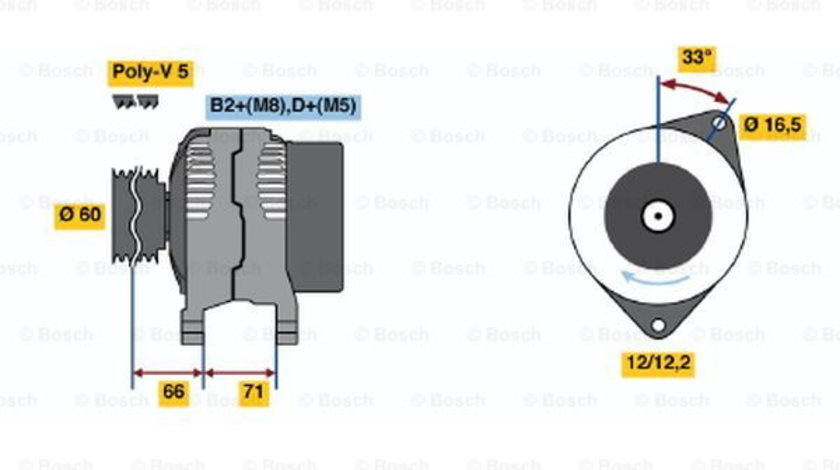 Generator / Alternator (0124415037 BOSCH) FIAT