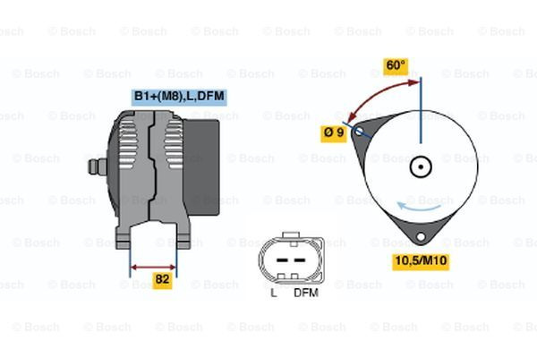 Generator / Alternator (0124515058 BOSCH) AUDI,VW (SVW)