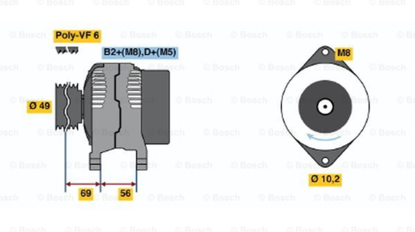 Generator / Alternator (0124525019 BOSCH) SAAB