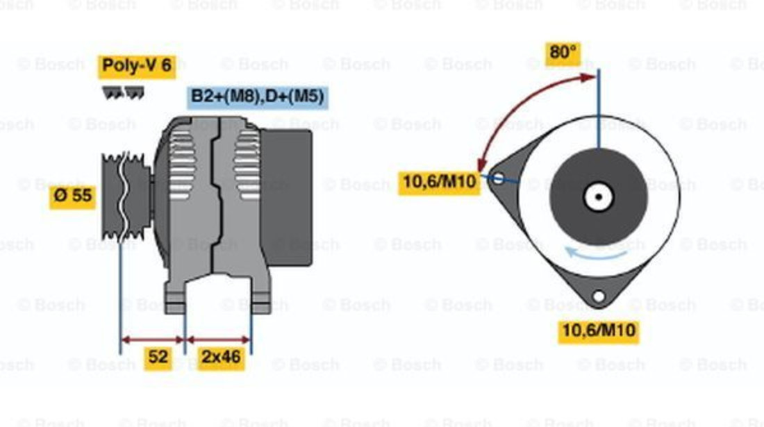 Generator / Alternator (0124615002 BOSCH) Citroen,FIAT,LANCIA,PEUGEOT