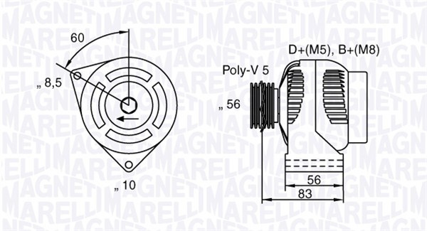 Generator / Alternator (063341740010 MAGNETI MARELLI) Citroen,PEUGEOT