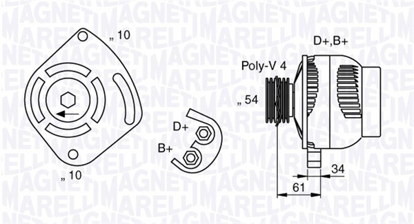 Generator / Alternator (063377030010 MAGNETI MARELLI) ALFA ROMEO,FIAT
