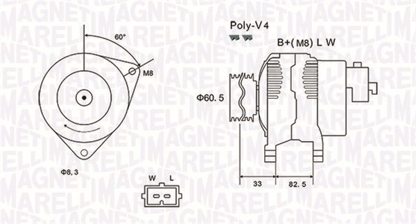 Generator / Alternator (063731317010 MAGNETI MARELLI) FORD