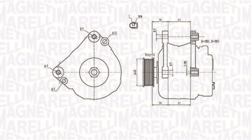 Generator / Alternator (063731402010 MAGNETI MARELLI) VW