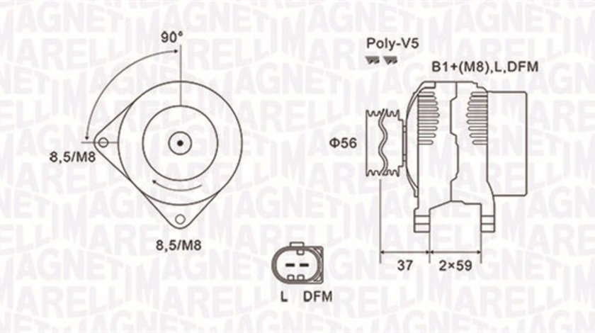 Generator / Alternator (063731541010 MAGNETI MARELLI) AUDI,SKODA,VW