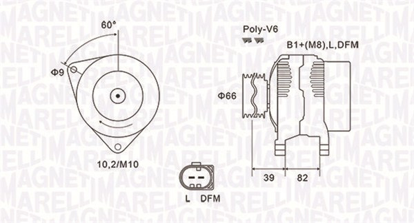 Generator / Alternator (063731588010 MAGNETI MARELLI) AUDI,VW