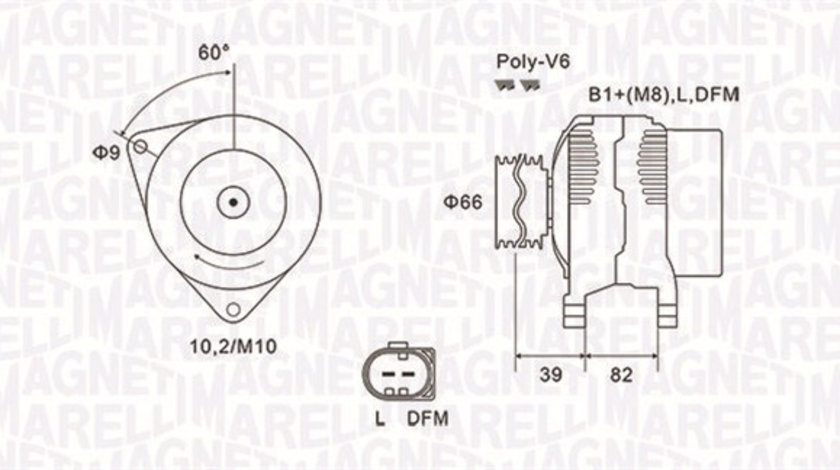 Generator / Alternator (063731588010 MAGNETI MARELLI) AUDI,VW